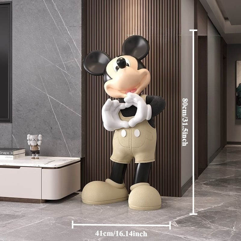 Figura grande de resina de Mickey Mouse - Colores vibrantes, PVC duradero, perfecto para regalos de cumpleaños, decoración de fiestas y decoración de hogar, diseño juguetón, artesanía de calidad.