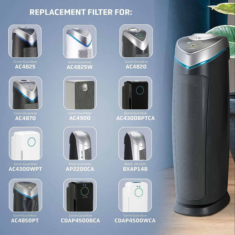 Conjunto De 9 Filtros Aptos Para Purificador De Aire Germ Guardian B HEPA, Reemplazo Para AC4825 AC4300 AC4900 AC4825DLX AC4850 CDAP4500 AP2200 FLT4825, AC4300BPTCA, AC4900CA, AC4850PT, CDAP4500BCA, Apto Para El Modelo PureGuardian AP2200CA Y Black+Decke