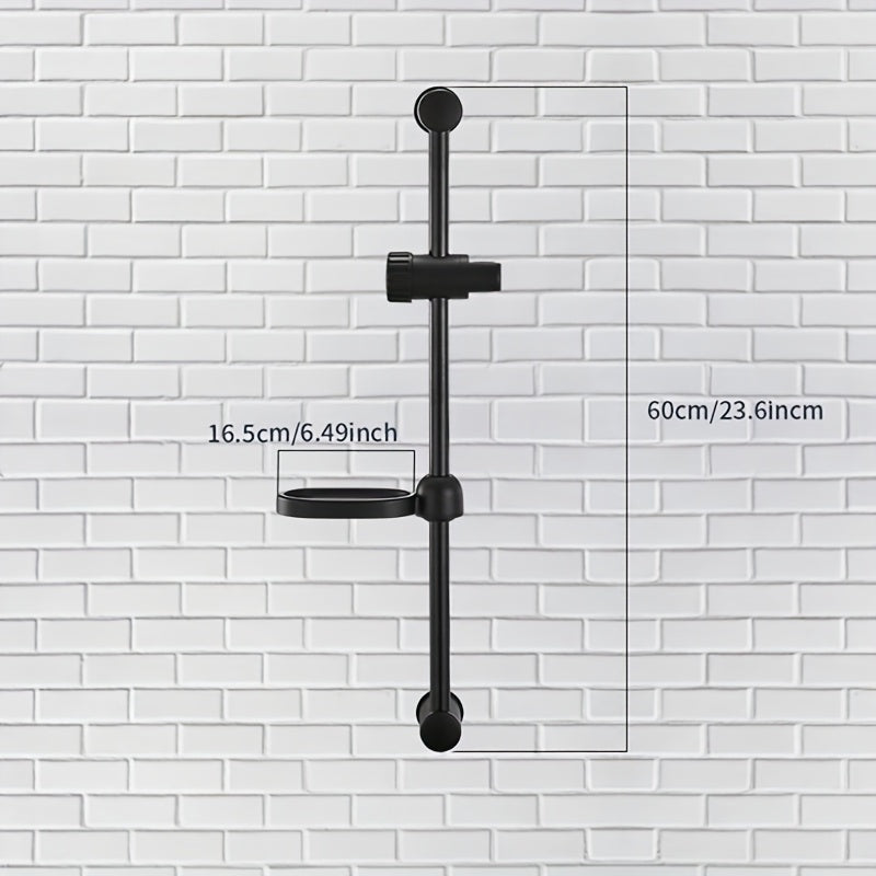 Riel de Ducha Ajustable de Acero Inoxidable con Soporte para Cabezal de Ducha Manual - Barra Deslizante de Baño de 600mm, Diseño Montado en la Pared para Configuraciones Flexibles de Altura, Acabado Metálico , Organización del Duche | Ducha Montada en la