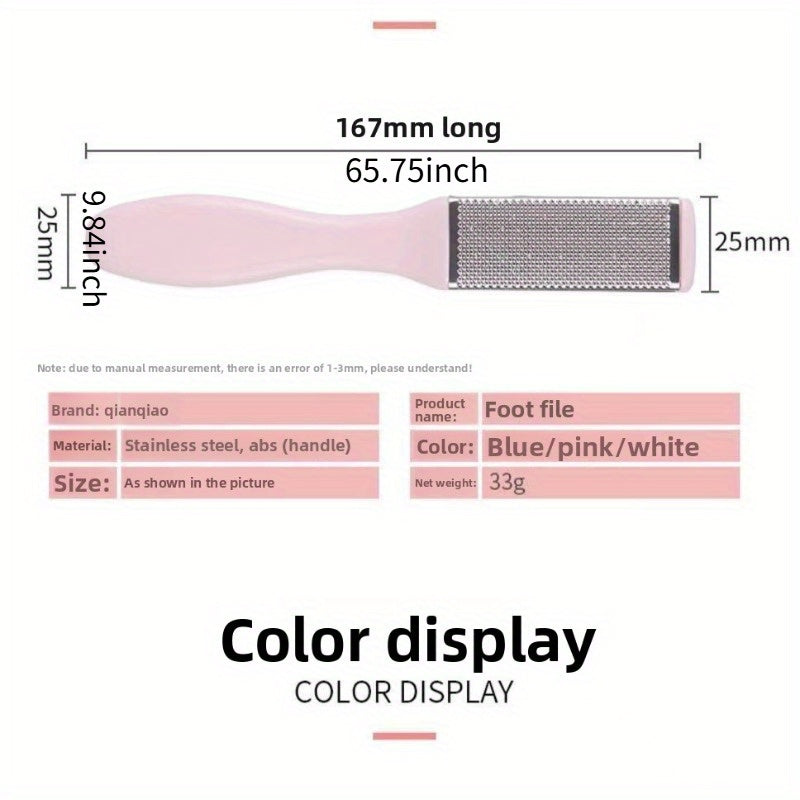 1 pieza de limpiador de pies de acero inoxidable manual - No necesita electricidad, diseño duradero y ergonómico para exfoliar la piel muerta, suaviza la textura ligeramente beige y los ángulos, herramienta de exfoliación de pies, estética moderna, acaba