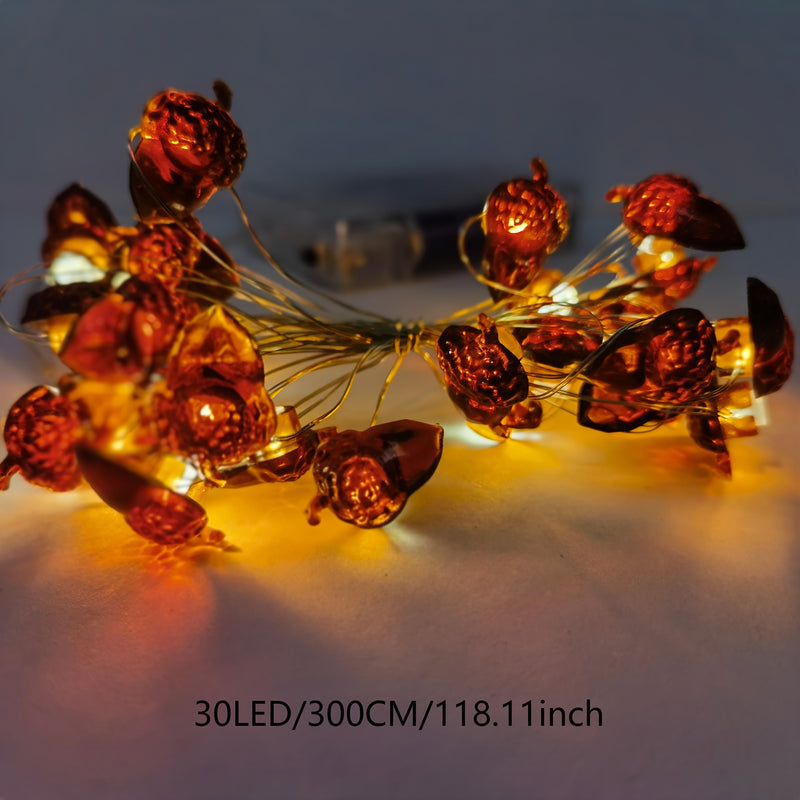 Luces LED de Girasol y Piña para Acción de Gracias - Amarillas, Luces Nocturnas Decorativas a Pilas para Espacios Interiores, Perfectas para Navidad, Halloween, Bodas y Más (Pilas No Incluidas)