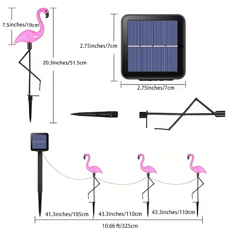 LCHPMY 1 pieza/2 piezas/4 piezas/3 piezas/2 juegos de luces LED solares con forma de flamenco, control táctil, batería recargable de níquel, decoración exterior de plástico con temática animal para jardín, césped, patio, estanque, patio trasero, Hallowee