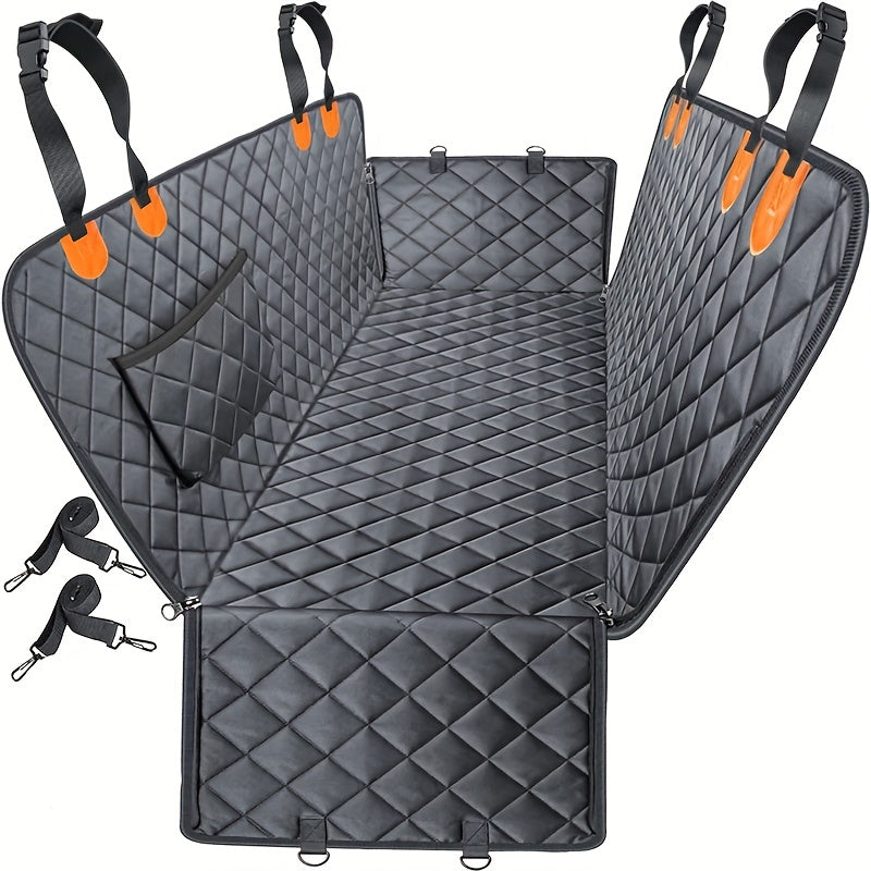 Fundas para Asientos de Perro Impermeables 600D - Hamaca Antideslizante y Resistente a Arañazos con Poliéster Suave, Ajuste Universal para Autos, Camionetas y SUVs, Protección para el Asiento Trasero