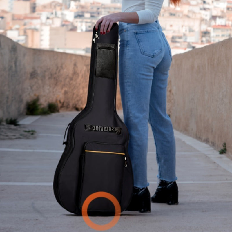 Estuche de Guitarra Duradero con Forro, Correas Ajustables y Asa Trasera - Estuche Ligero para Viaje y Almacenamiento de Guitarras Acústicas, Clásicas, Eléctricas y Bajo - Diseño Elegante y Protector en