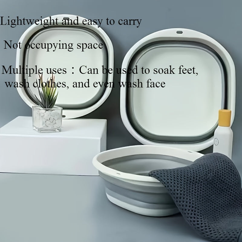 Baño de pies plegable y portátil, no necesita electricidad, bañera de plástico multifuncional para lavar pies en casa y viajes, adecuada para el cuidado de uñas de manos y pies, diseñada para almacenamiento fácil, un artículo popular para el spa en casa.