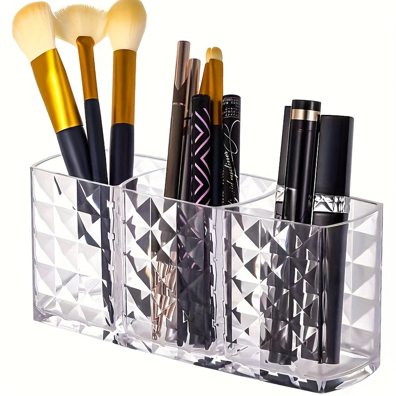 Organizador de cosméticos independiente, soporte de almacenamiento de maquillaje de plástico duradero, multifuncional, no necesita electricidad, para la organización del baño y el hogar.