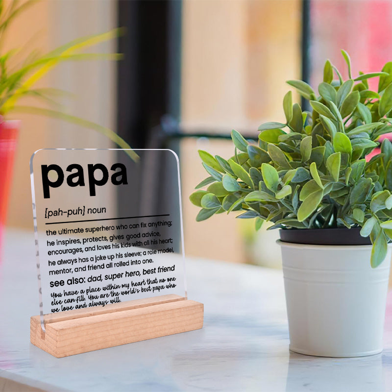 Placa Decorativa Única para el Escritorio de Papá - El Regalo Perfecto para Cumpleaños, Día del Padre y Navidad para el Abuelo de los Nietos