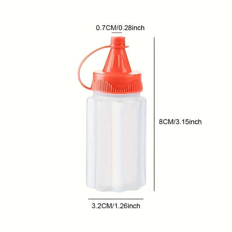 4 botellas mini portátiles para salsas - Duraderas, a prueba de fugas y fáciles de exprimir, ideales para loncheras, picnics y aventuras al aire libre