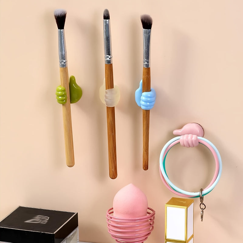 10-Unidades de Ganchos de Pared en Forma de Pulgar de Plástico - Estilo de Moda, Montaje Autoadhesivo Multiusos, Fácil Instalación para Dormitorio, Cocina, Habitación - Ganchos de Utilidad con Fuerte Pasta Sin Clavos Necesarios