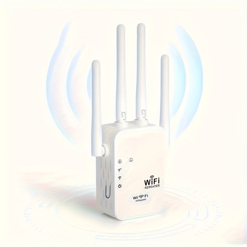 Amplificador de Señal WiFi OURLIFE con 4 Antenas, Amplificador sin varillas 2.4GHz para Hogar, Oficina y Cafetería - Elimina Zonas Muertas, Compatible con Smartphones, Tabletas y TVs Inteligentes - Enchufe US (110-130V), Mejora la Cobertura del Internet