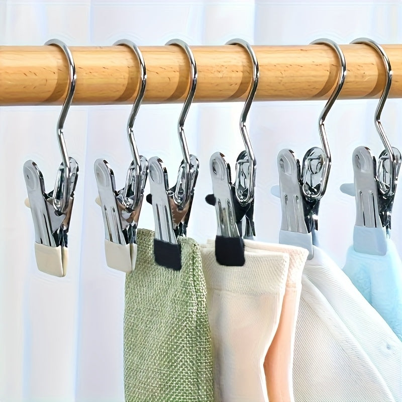 30pcs Clips de Acero Inoxidable para Ahorrar Espacio - Organizador Versátil para Sombreros, Zapatos, Pantalones | Solución de Almacenamiento Duradera y Portátil para Armario con Diseño Elegante