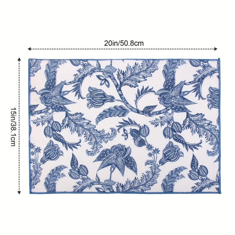 Alfombrilla de Secado de Platos de Microfibra Ultra Absorbente con Temática de Primavera y Verano - 38.1cm x 50.8cm, Resistente al Calor, Antideslizante para Encimera de Cocina