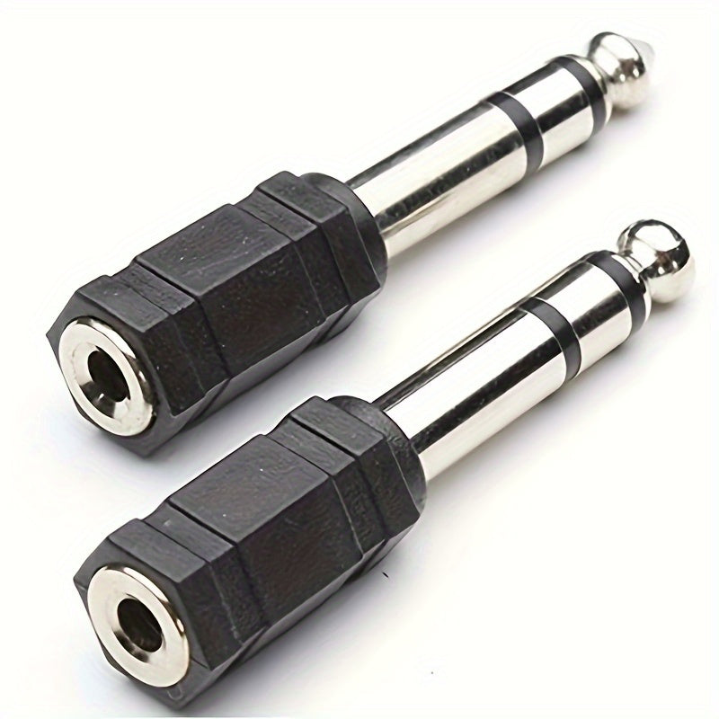 Conector Adaptador de Audio para Auriculares 2 piezas de Hembra 3.5mm a Macho 6.35mm para Piano Digital, Teclado, Micrófono Estéreo y Cable AUX
