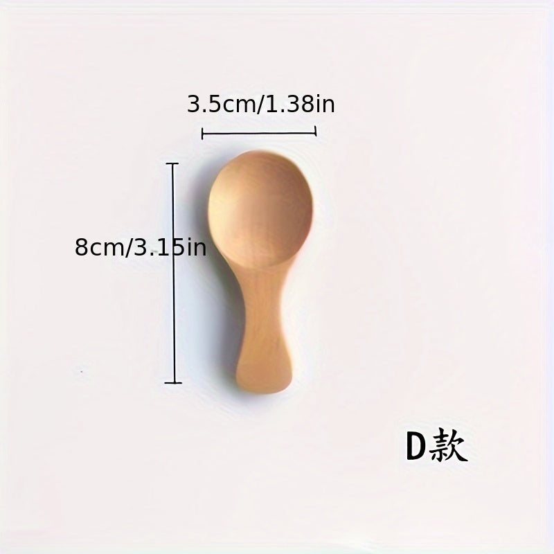 6/12 Piezas, Minicucharas De Madera Con Mangos Cortos, Ideales Para Helado, Café, Postres Y Condimentos, Utensilios De Cocina De Madera Maciza Duraderos