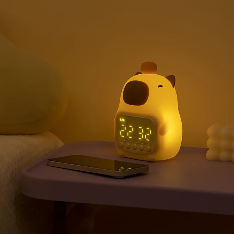 Reloj Despertador LED de Delfín Lindo de 1 Pieza con Luz Nocturna, Pantalla Dual 12/24H, Función de Repetición, Recargable por USB - Perfecto para Decoración de Dormitorio y Regalos