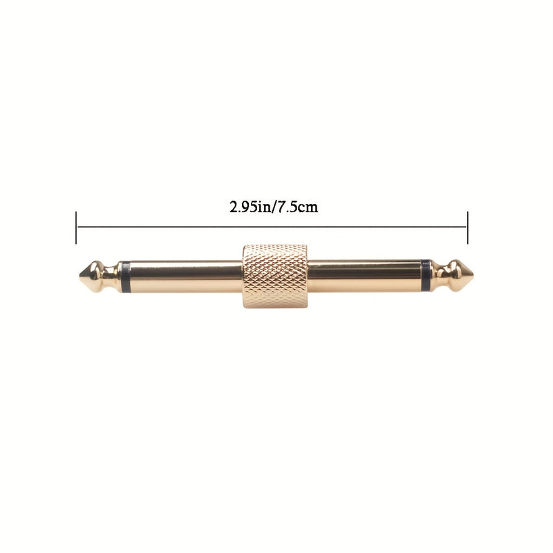 Acoplador para pedales de guitarra profesional, conector TS recto de 1/4 de pulgada para unir pedales de efectos, acabado dorado
