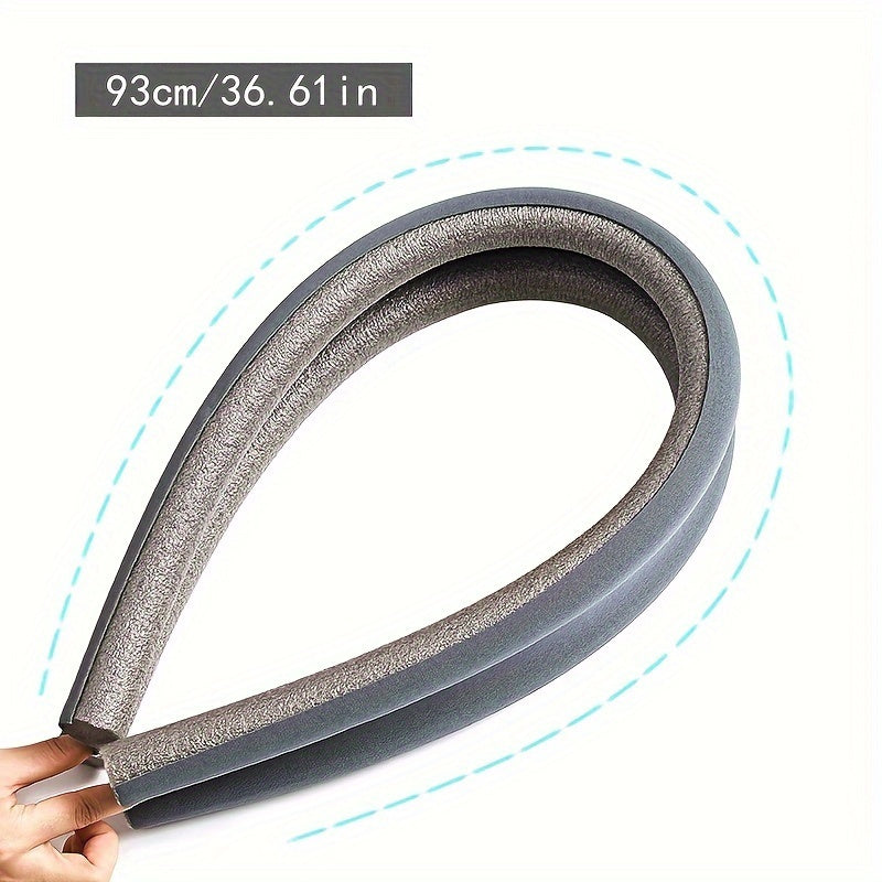 1pc Baffle Antiviento para Debajo de Puerta - Tira de Sellado de Goma y Tela de Alta Resistencia, Insonorizante, Ahorro Energético, Tope de Puerta Impermeable para Dormitorio - Disponible en Gris
