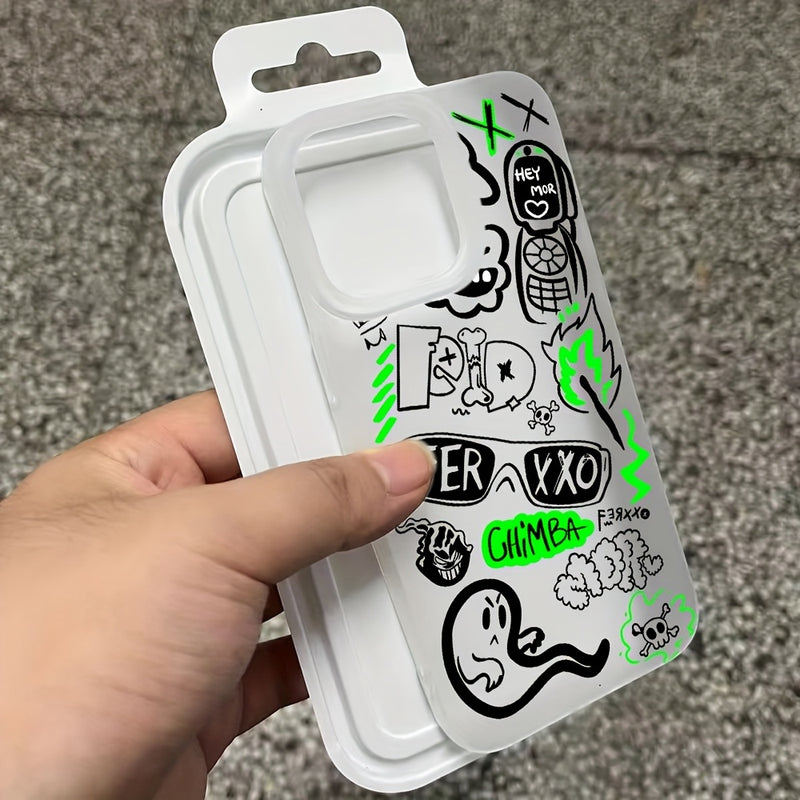 Funda para iPhone con diseño artístico de graffiti The Rapper Fer-Xxos, compatible con iPhone 16, 15, 14, 13, 12, 11 Pro Max, Mini, XR, XS, X, 7, 8 Plus, cubierta trasera suave de TPU mate