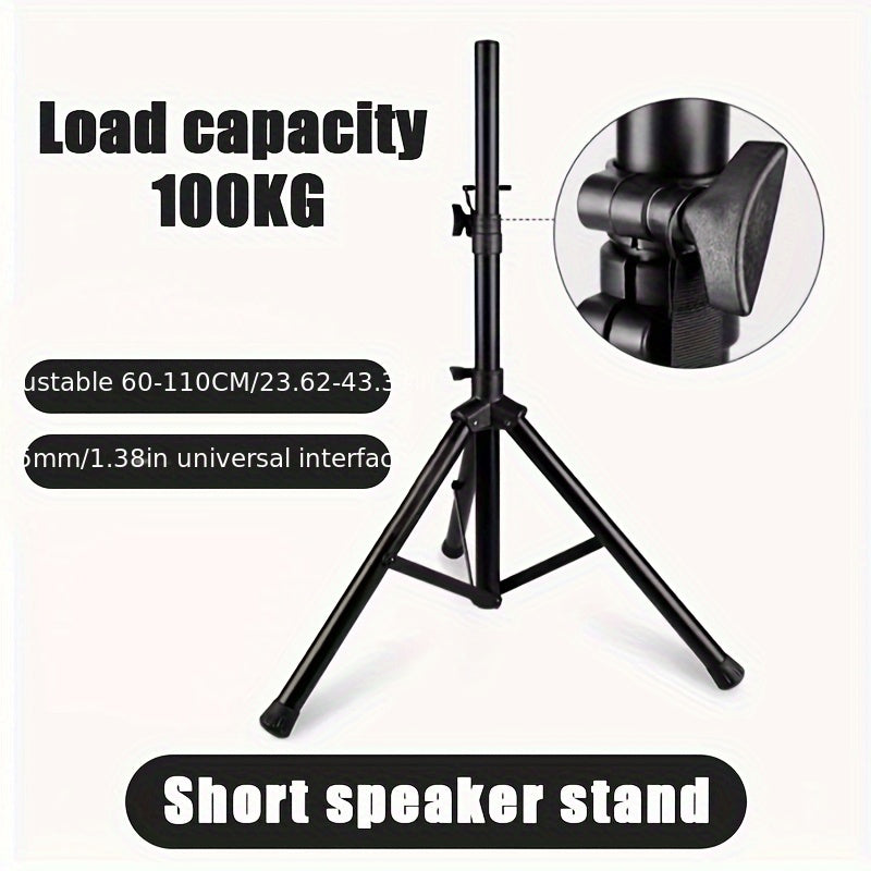 Soporte profesional para altavoces con base de pie y porta tarjetas de metal