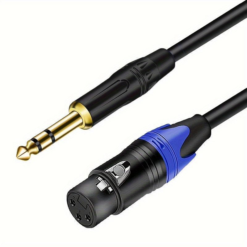 Cable XLR hembra de 3 pines a jack estéreo TRS de 6.35 mm de 1/4 de pulgada, adaptador para micrófono de condensador de altavoz, mezclador de guitarra AMP Eid Al-Adha Mubarak