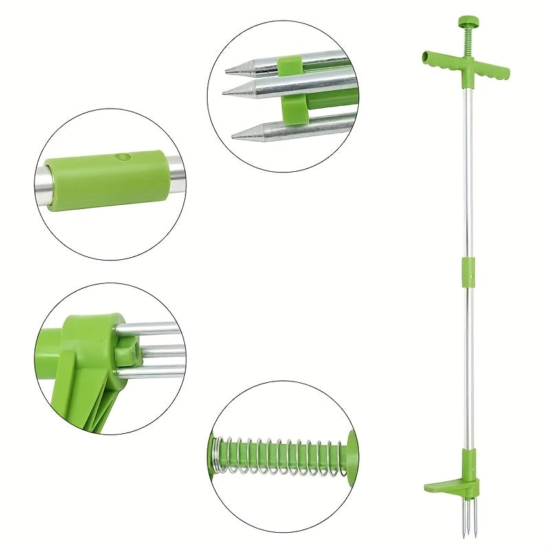 1pc Herramienta Manual para Arrancar Malas Hierbas, Diseño de Tubo de Aluminio de Doble Sección, Fácil de Usar, Removedor de Malas Hierbas para Jardín, No Necesita Electricidad, Herramienta de Jardinería para Deshierbar