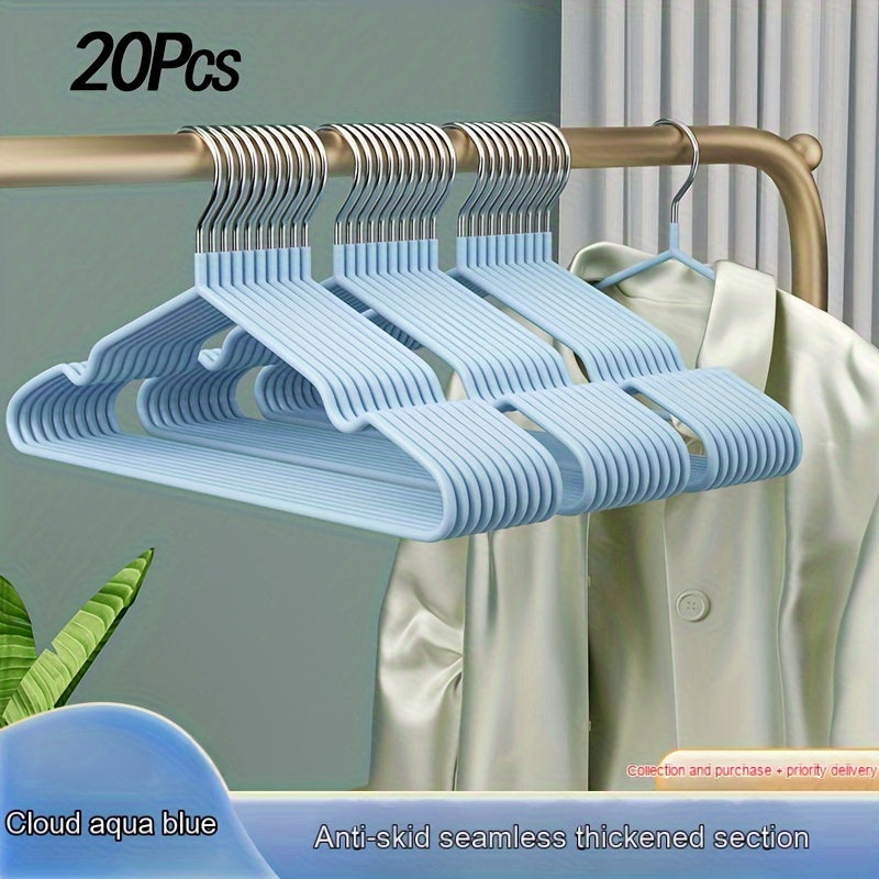 20 ganchos metálicos para ropa, antideslizantes, sin marcas, gran capacidad, ahorradores de espacio, duraderos, para uso en el hogar
