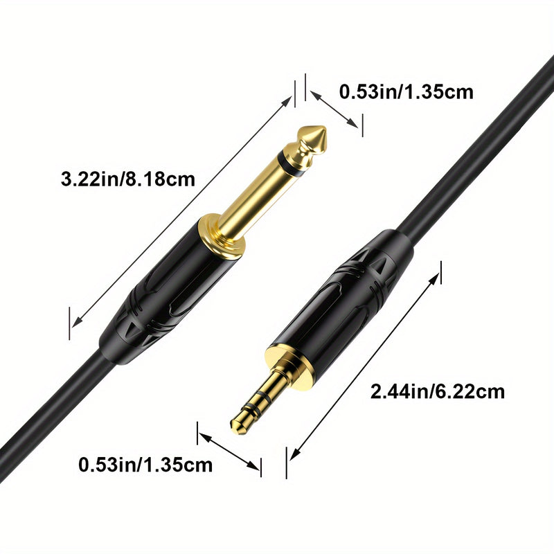 Cable de Audio i-zclive de 3.5mm a 6.5mm, Cable de Audio Mono de Doble Núcleo y Doble Blindaje de 6.35mm, Carcasa de Aleación de Aluminio Cable AUX Macho de 3.5mm a Macho de 6.35mm Aplicable para teléfono móvil, computadora, notebook, tarjeta de sonido,