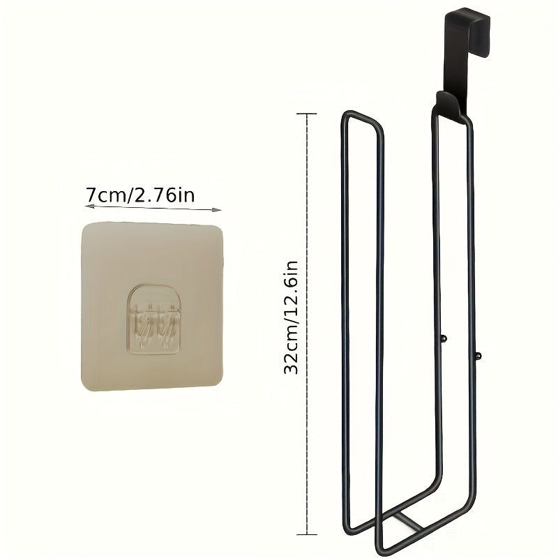 Soporte para Papel Higiénico de Hierro Negro sin Taladro - Autoadhesivo, Montado en la Pared, Versátil para Baño y Cocina, Diseño Minimalista Elegante, Almacenamiento para Baño