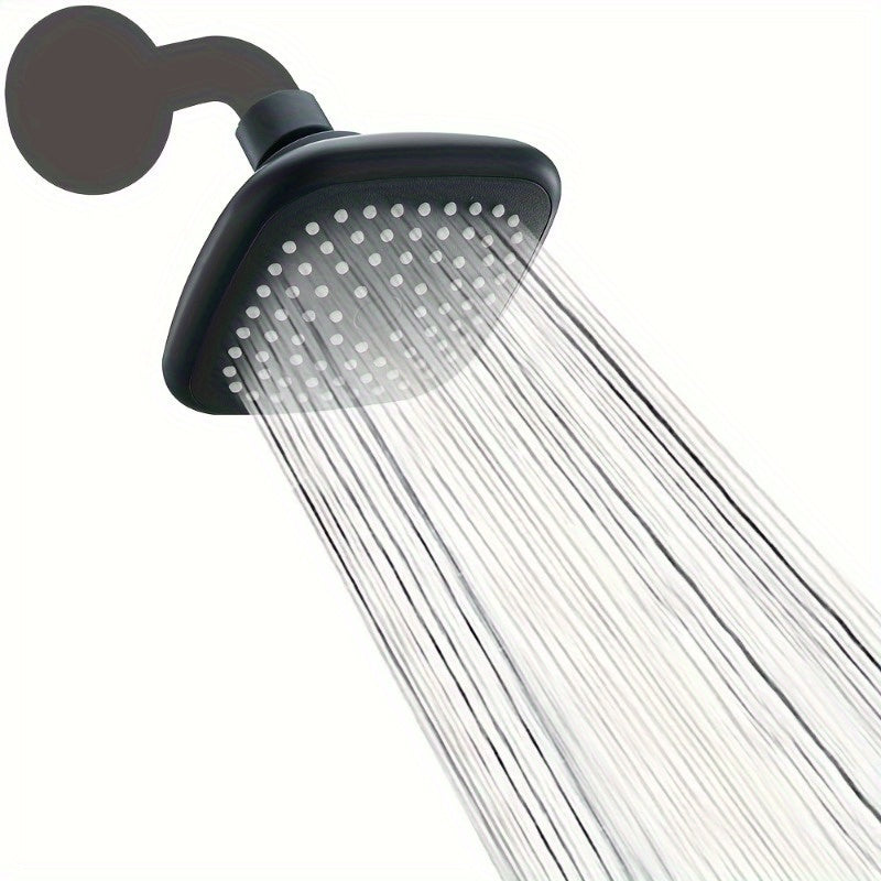 Cabeza de ducha de vidrio de 4 pulgadas con experiencia de lluvia - Diseño rectangular montado en la pared, acabado pintado, para un baño moderno, alta presión y ahorro de agua, plástico duradero, no requiere electricidad, accesorios de ducha, cabeza de
