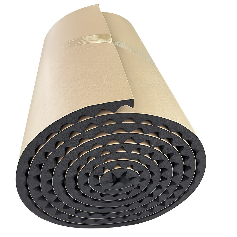 Panel acústico autoadhesivo de alta densidad, rollo de espuma absorbente de sonido y aislamiento térmico, 45 kg/m3, ideal para insonorización de autos y estudios, paneles negros para pared