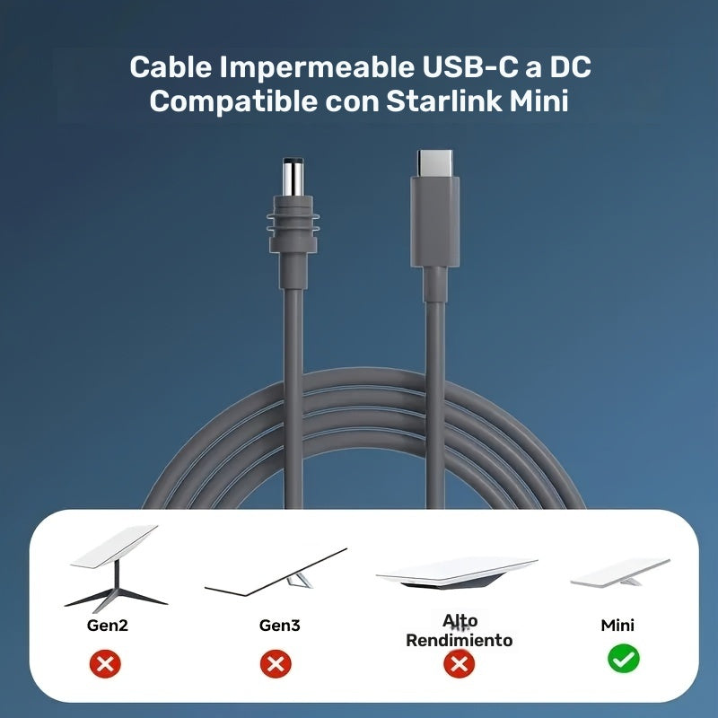 Cable de alimentación DC a USB C, cable de carga de entrada USB C a salida DC, funciona con cargador PD y banco de energía PD, salida DC