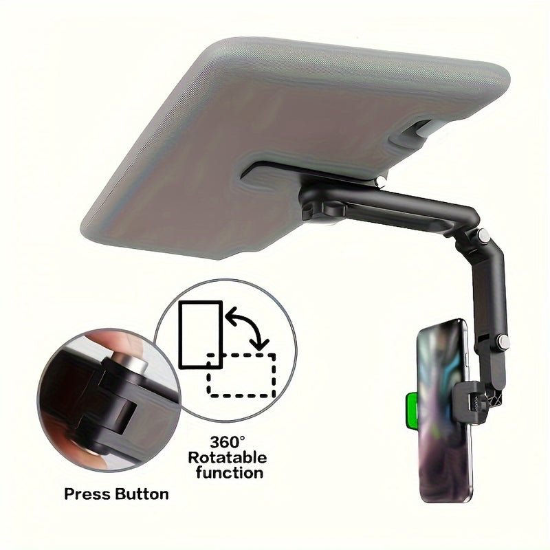 Montura para teléfono inteligente con parasol giratorio de 360° para automóvil, material ABS, compatible con el tablero, soporte para teléfono automático a prueba de agua con función de rotación