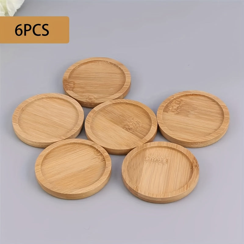4 o 6 posavasos de bambú, almohadillas aislantes de calor