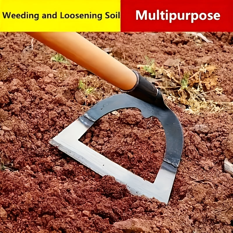 Azada de Acero al Manganeso Resistente, Herramienta Duradera para Desmalezar y Aflojar la Tierra con Fácilidad, Diseño Hueco en Forma de Corazón Afilado, Ideal para Jardinería, Plantación y Trasplante--Rastrillo Manual para Deshierbe, Pala de Jardín