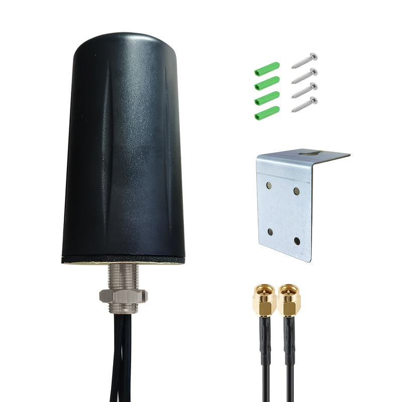 Antena MIMO 2x2 para 5G/ 4G/ LTE, para uso al aire libre, compatible con Verizon, AT&T, T-Mobile y Sprint. Ideal para ruteadores 4G LTE, puertas de enlace, módems celulares y cámaras de senderismo. Incluye cable coaxial de 10 pies, montaje en pared y con