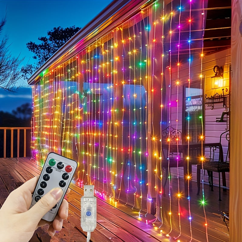 100/200/300/600 LED Luces de cuerda contemporáneas alimentadas por USB, Cortina de luces multicolor/blanco para interior/exterior, Navidad, boda, fiesta, cumpleaños, decoraciones de vacaciones, Sin plumas, ≤36V