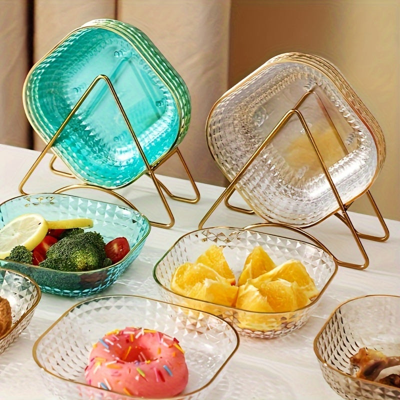 2pcs/4pcs Bandeja de Servir Cuadrada de Plástico - Versátil para Frutas, Postres, Tartas, Aperitivos y Desayuno - Decoración Duradera para Cocina y Comedor