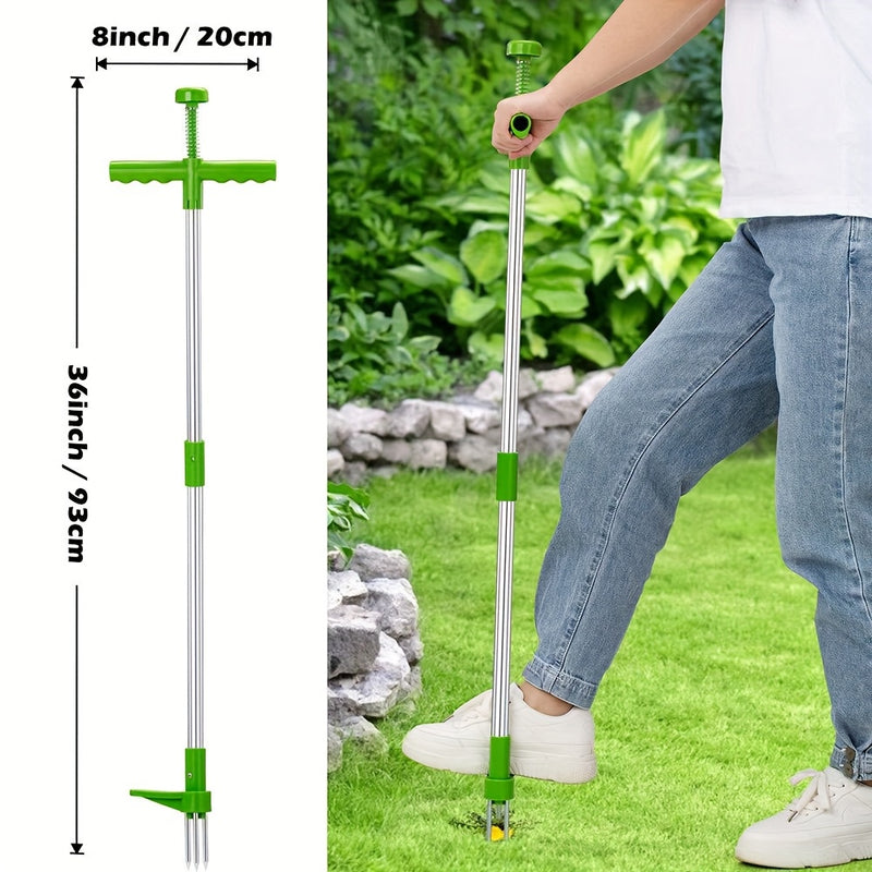 Extracción de Malas Hierbas de Aluminio DZT, Herramienta Manual para Deshierbar, Deshierbador de Jardín de Metal, Instrumento de Excavación de Verduras Conveniente, Herramienta de Jardinería Manual, No Necesita Electricidad ni Batería, Herramienta de Jar