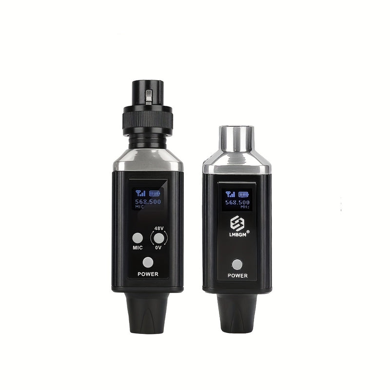 Sistema de micrófono inalámbrico profesional UHF con recarga USB, ganancia de audio incorporada, sonido HD sin pérdida, cambio de una sola tecla, 48V/0V, conector XLR, diseño compacto para micrófonos de condensador y bobina móvil, micrófono para grabació