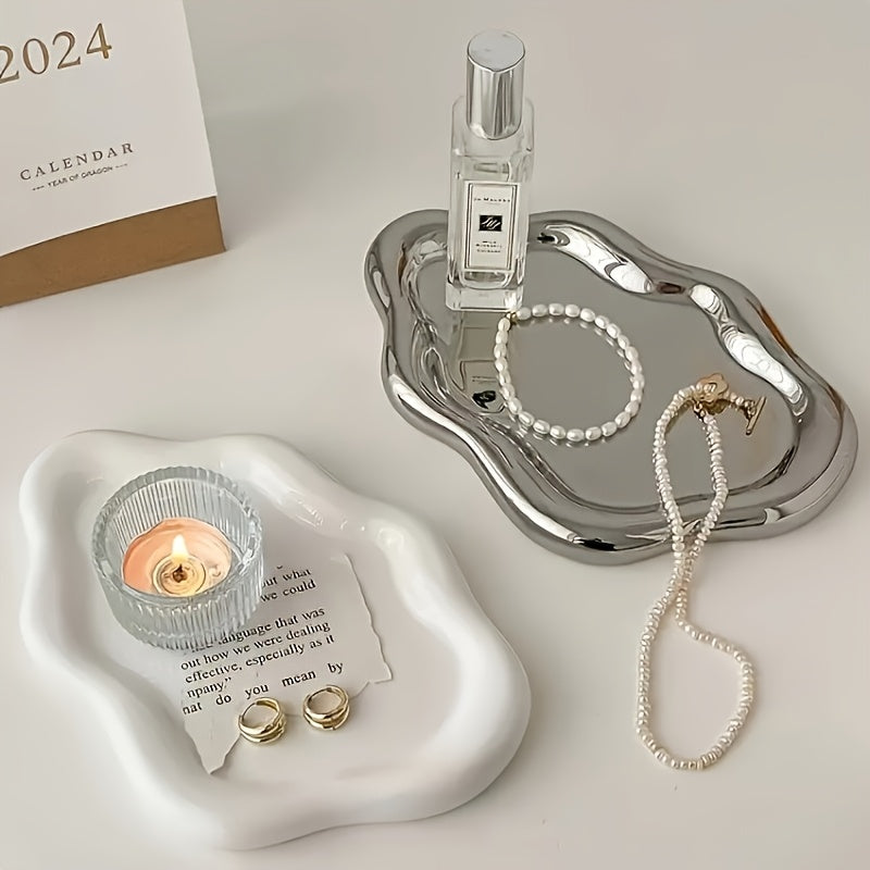 1pc/Bandeja de Joyería Irregular Creativa para Almacenamiento, Regalos Festivos, Deseos de Cumpleaños, Suministros para Fiestas, Regalo para Novio o Novia, Material ABS