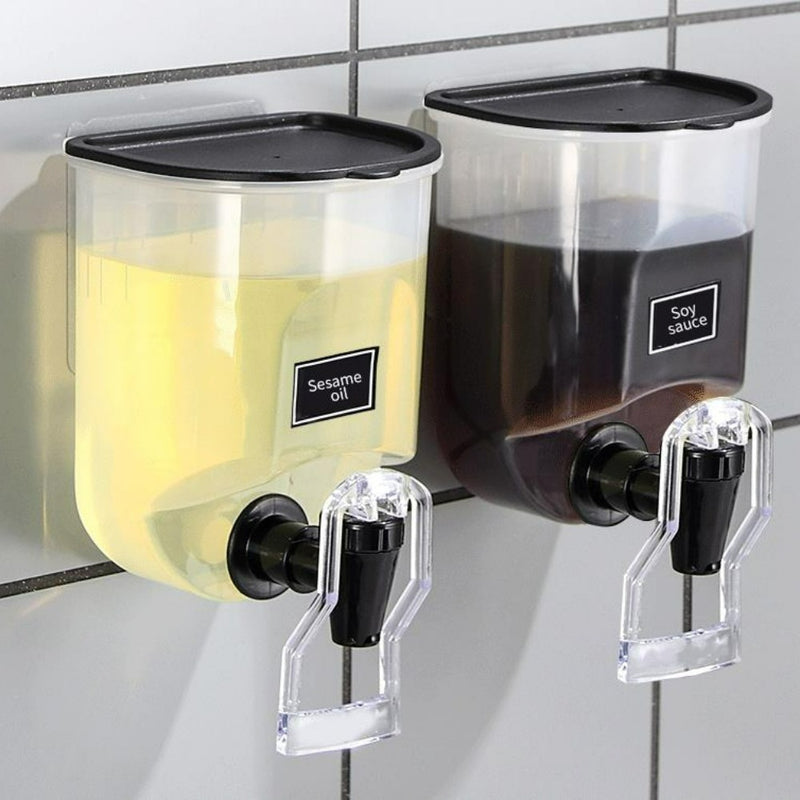 1pc Dispensador de pared ClearView para cocina y baño - Multifuncional, manual, de plástico, para jabón y champú, no necesita electricidad, 14,5 cm x 11,0 cm