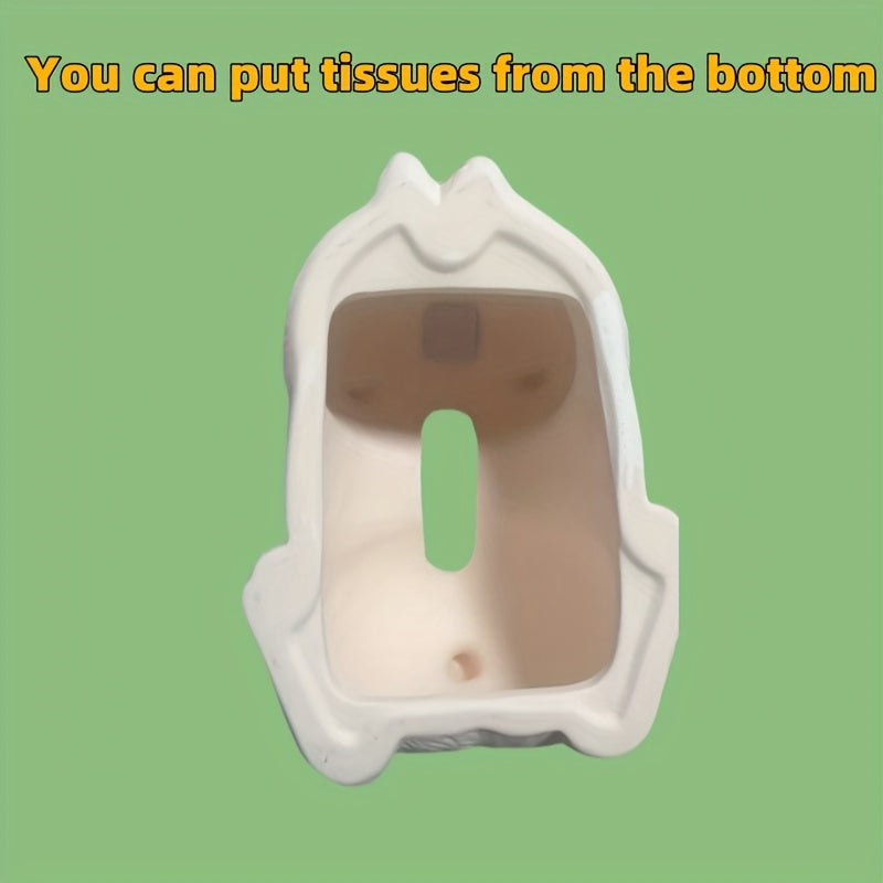 Porta Pañuelos de Gato Siamés Lindo - Decoración Temática Animal para Sala, Mesa de Té o Escritorio Hecha a Mano, Organizador de Lujo Ligero y Decorativo para Papelería, Accesorio de Sobremesa con Diseño Juguetón y Textura Suave