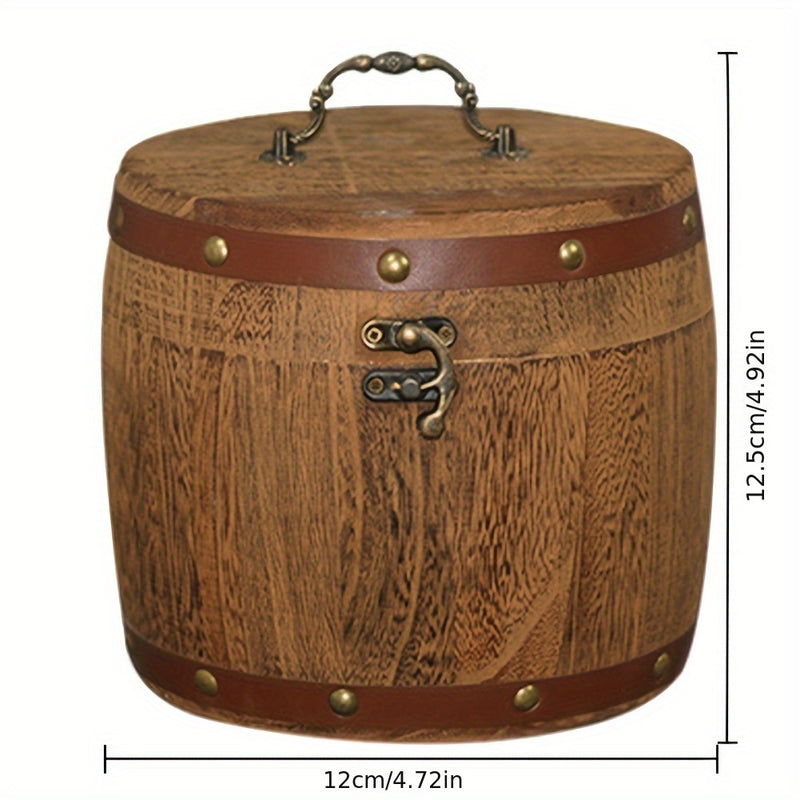 Caja de Almacenamiento de Té de Madera Vintage - Apto para Alimentos, Perfecta para Granos de Café y Organización de Cocina