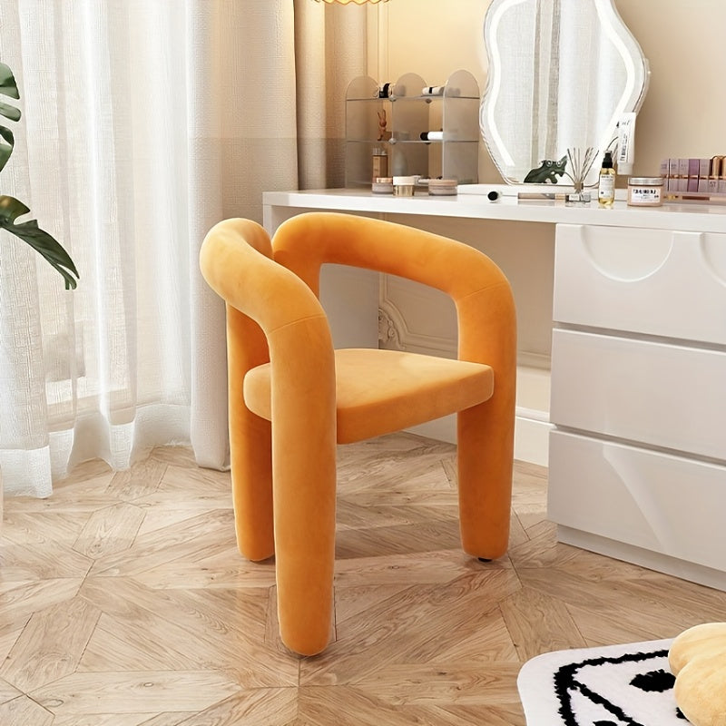 Envío de 1 pieza Silla de Maquillaje Moderna Nueva para el Día de la Madre 2025, Taburete Cambiador de Zapatos, Taburete de Tocador Simples para Dormitorio, Silla de Comedor Estilo Lujo Ligero para el Hogar, Adornos Navideños