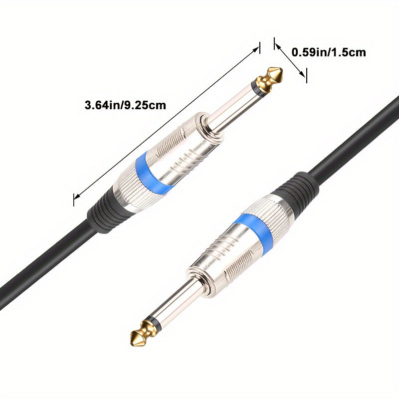 Cable de audio profesional i-zclive Mono 6.35mm a 6.35mm, doble capa blindada de cobre libre de oxígeno, carcasa de aleación de zinc, conectores bañados en oro, conector redondo macho a macho de 1/4" TS para guitarra eléctrica, bajo, altavoces - Cable Et