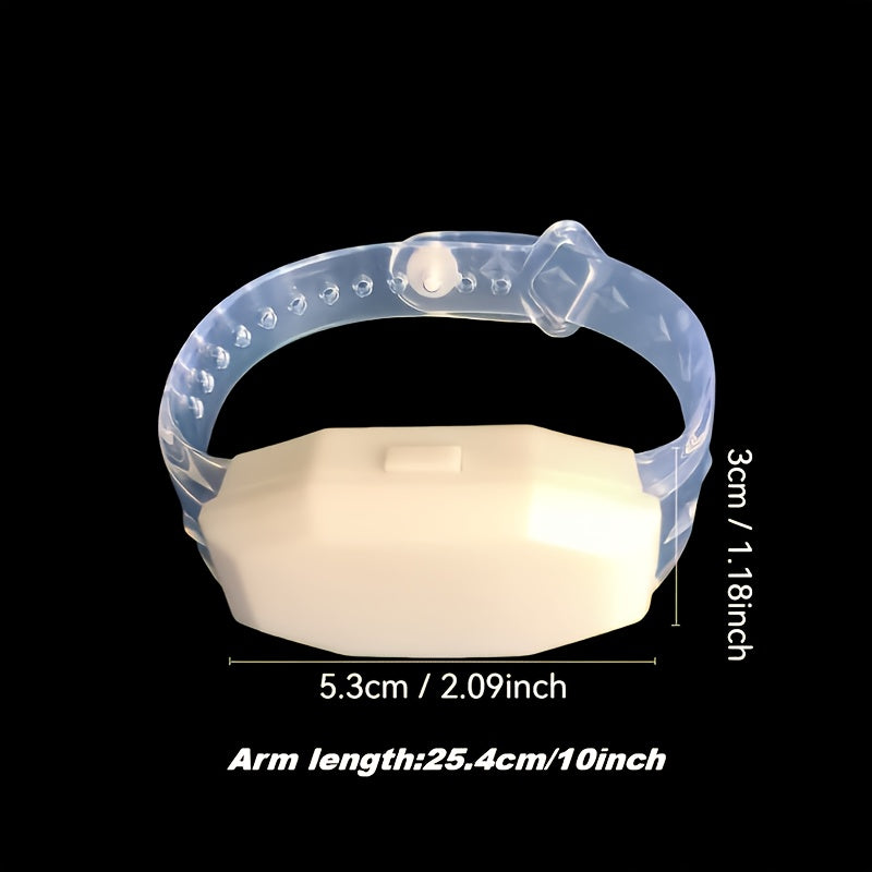 6 piezas de modelo de botón (varias estilos disponibles) Pulsera LED con luz, festival de música, concierto, banda de apoyo, accesorios de animación, 15 colores de luz cambiantes, adecuado para iluminación de escenario