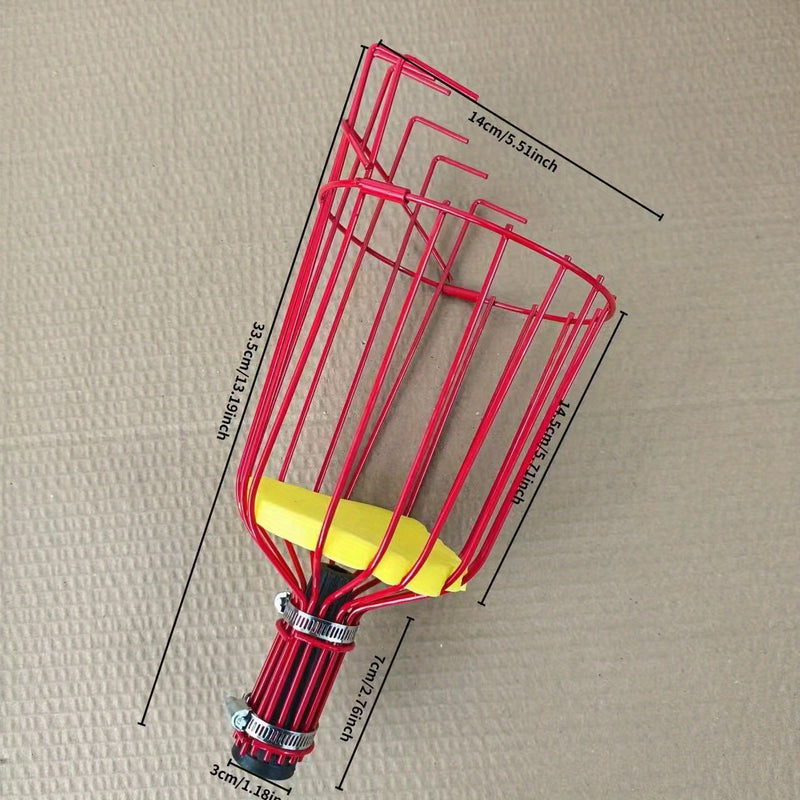 Herramienta universal para cosechar frutas, incluyendo lulos y moras, con un palo telescópico para recoger frutas en alturas elevadas, y un dispositivo especializado para ciruelas.