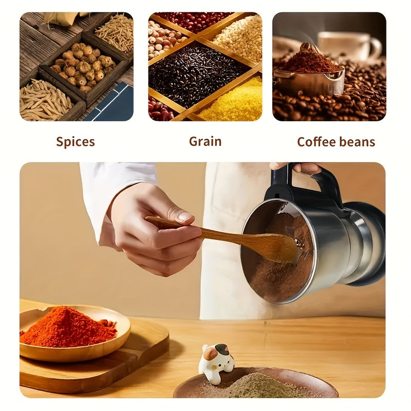 Heavy-Duty Electric Coffee Grinder with One-Touch Operation - Powerful 12500 RPM Motor, Stainless Steel Construction, Splash Guard - One-Button Grinding for Coffee, Espresso, Spices, Nuts - Dishwasher Safe Base - Compatible with US Outlets (110V) - Ideal