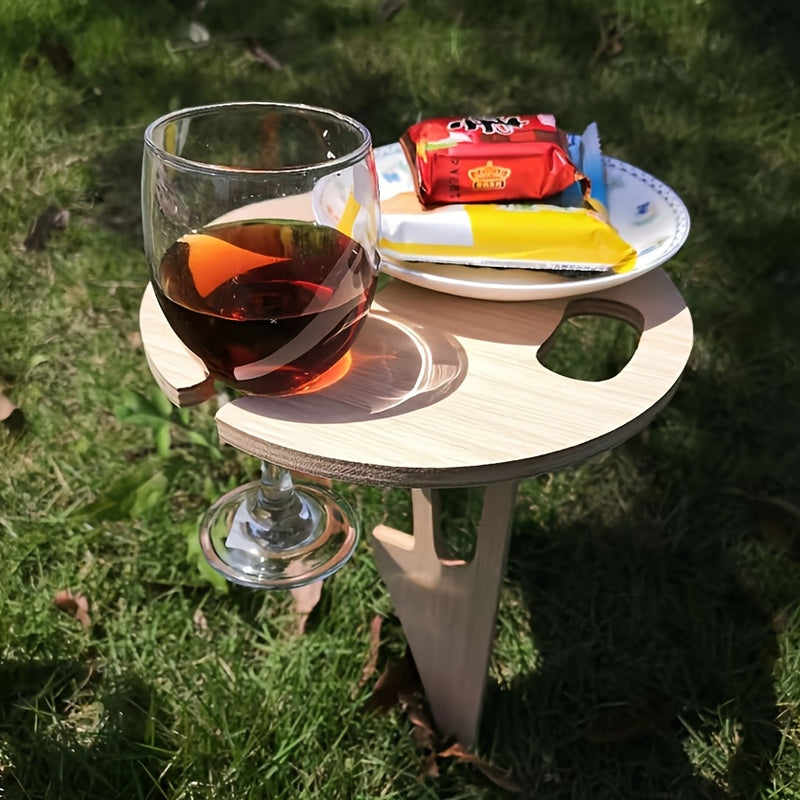 Soporte de Vino de Madera Portátil - Estilo Clásico para Aventuras al Aire Libre | Ideal para Viajes y Senderismo | Diseño Independiente sin Necesidad de Energía | Perfecto para el Día de San Valentín y Reuniones al Aire Libre Sencillas