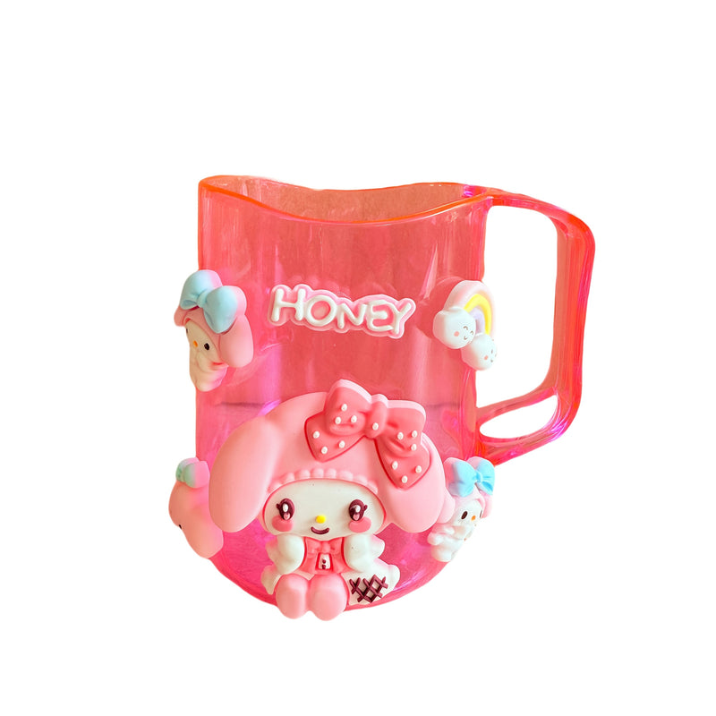 1 pieza/2 piezas de juego de baño Sanrio, taza para enjuague bucal y cepillo dental de Kulomi y Melody, material PP duradero, unisex, ideal para hogar y residencias estudiantiles